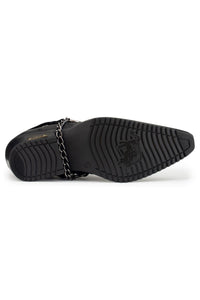 Sapatos de montaria masculinos em couro legítimo com corrente.