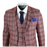 Terno masculino de três peças xadrez vermelho - Paul Andrew Wellington