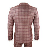 Terno masculino de três peças xadrez vermelho - Paul Andrew Wellington
