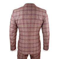 Terno masculino de três peças xadrez vermelho - Paul Andrew Wellington
