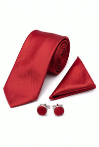 Conjunto de gravata vermelha masculina