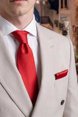 Conjunto de gravata vermelha masculina