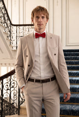 Gravata borboleta masculina de tweed vermelho