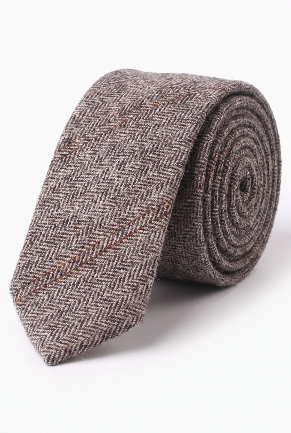 Gravata masculina vermelha em tweed de lã mista