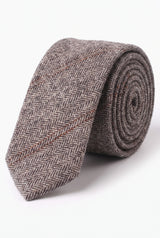 Gravata masculina vermelha em tweed de lã mista