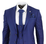 Terno masculino azul royal de 3 peças para casamento