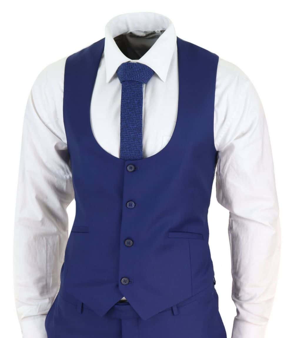 Terno masculino azul royal de 3 peças para casamento