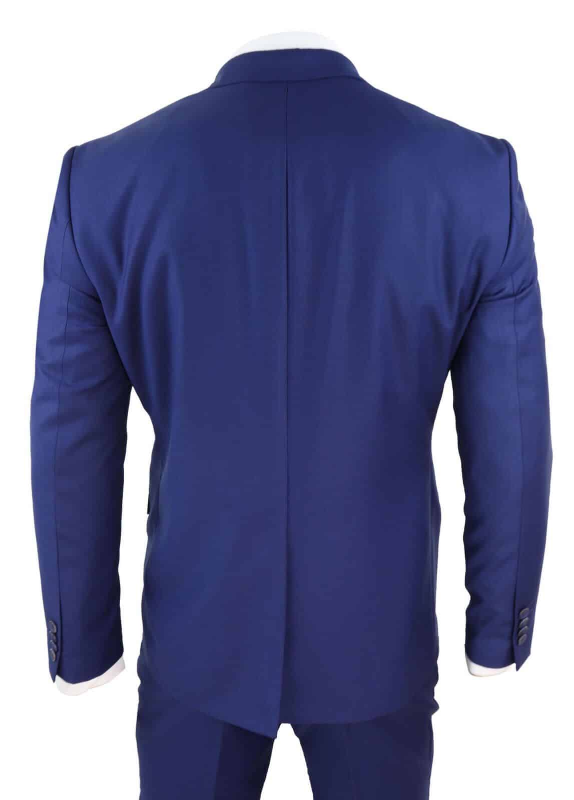 Terno masculino azul royal de 3 peças para casamento