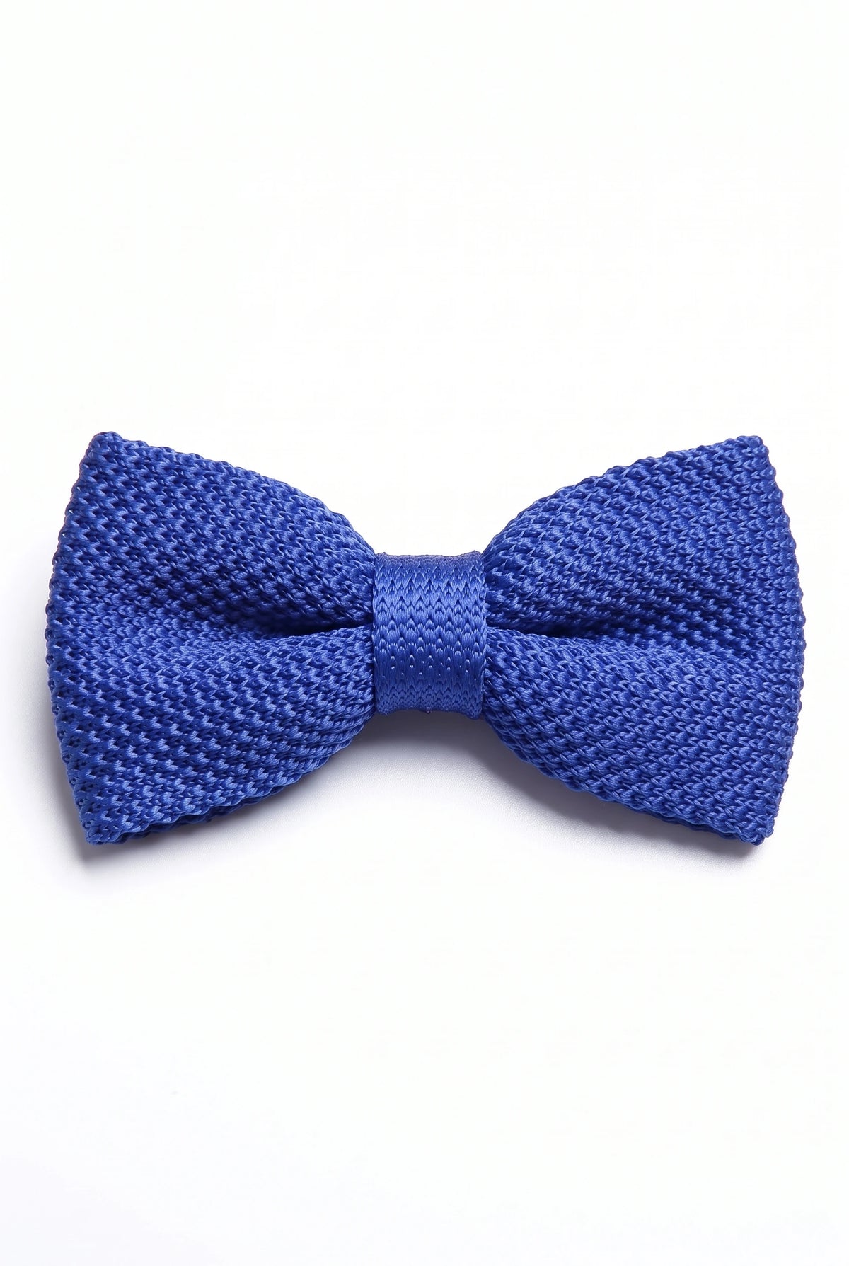 Gravata borboleta masculina azul royal de tricô