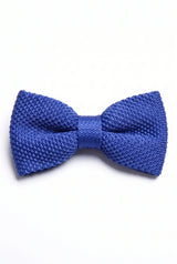 Gravata borboleta masculina azul royal de tricô