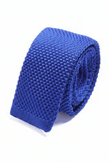 Gravata masculina azul royal de tricô