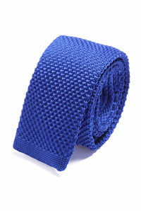 Gravata masculina azul royal de tricô