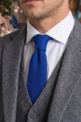 Gravata masculina azul royal de tricô