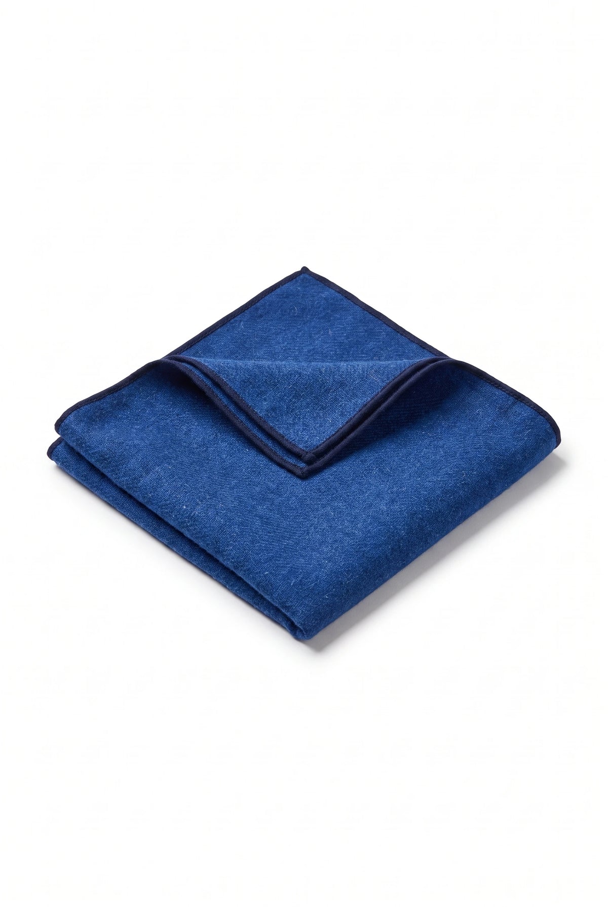 Lenço de bolso masculino em tweed azul royal com mistura de lã.