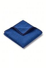Lenço de bolso masculino em tweed azul royal com mistura de lã.