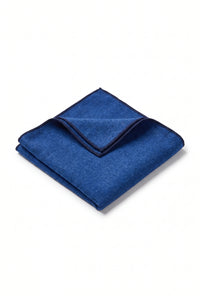 Lenço de bolso masculino em tweed azul royal com mistura de lã.