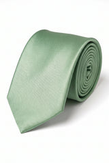 Conjunto de gravata masculina verde sálvia
