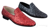 Sapatos de festa masculinos brilhantes com glitter