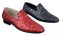 Sapatos de festa masculinos brilhantes com glitter