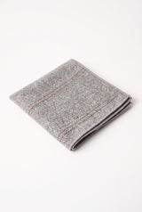 Lenço de bolso masculino em tweed prateado