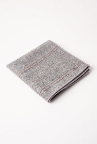 Lenço de bolso masculino em tweed prateado