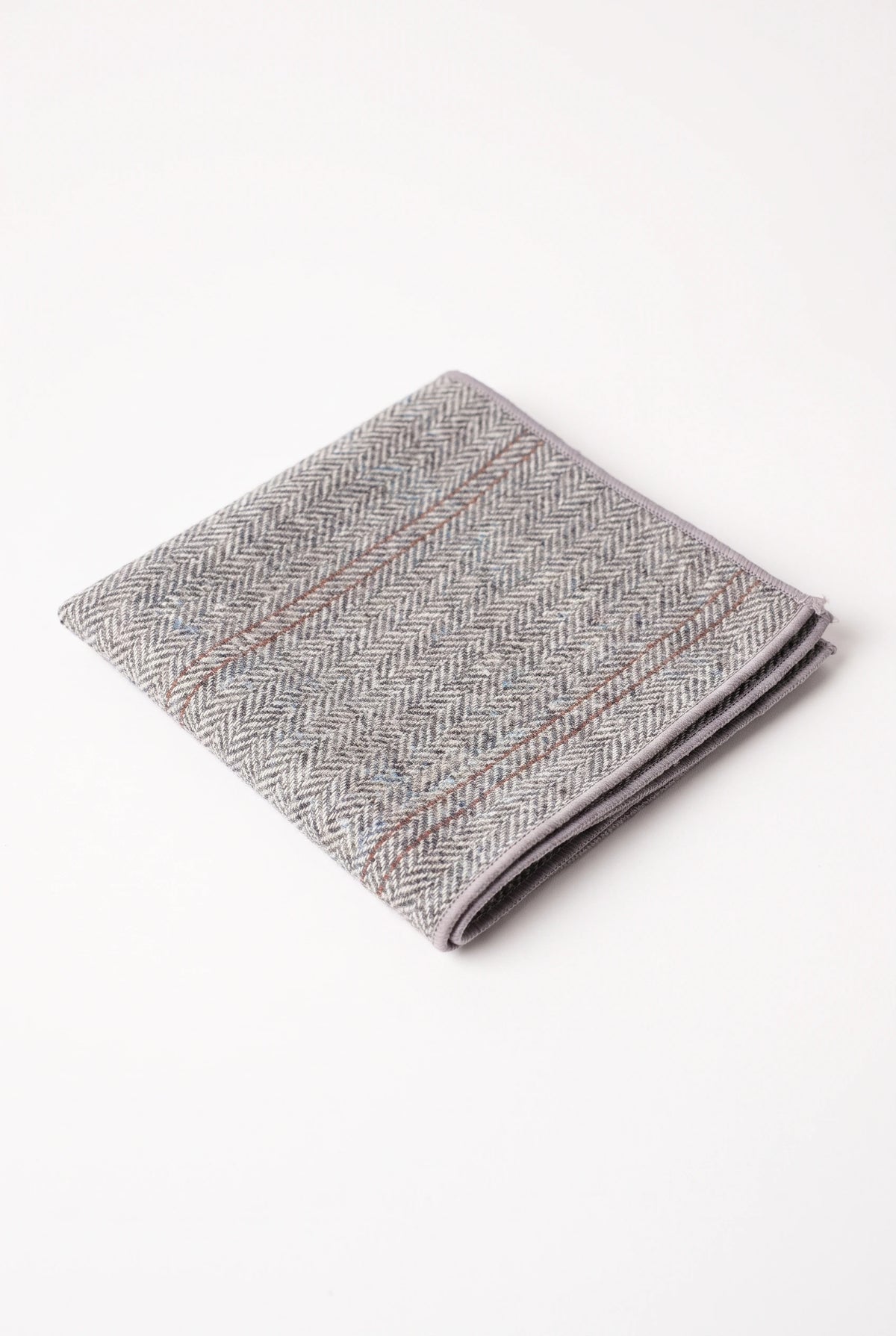 Lenço de bolso masculino em tweed prateado
