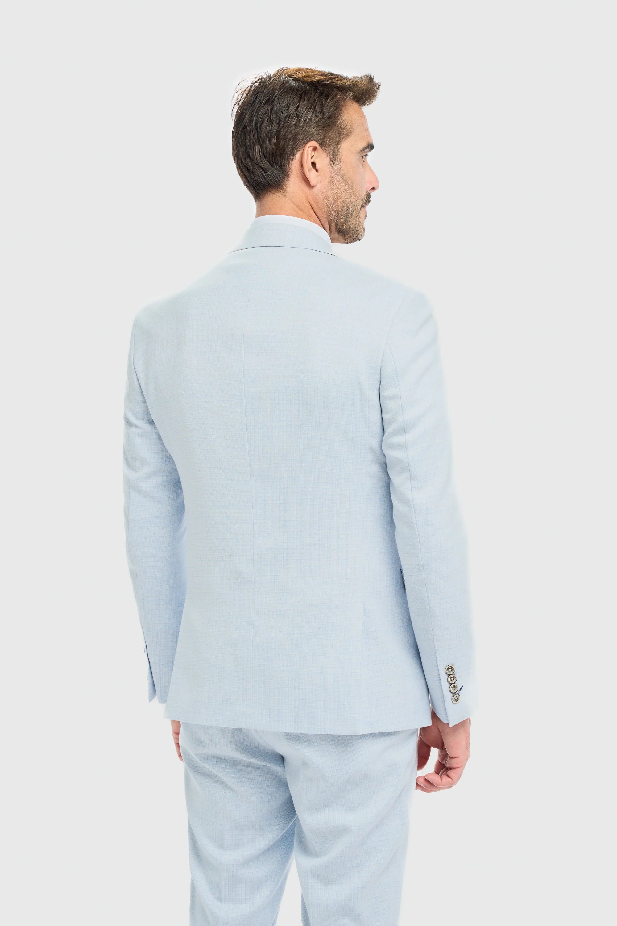 Blazer masculino azul celeste de corte ajustado
