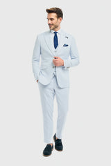 Blazer masculino azul celeste de corte ajustado