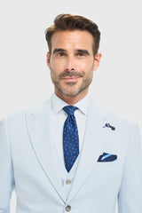 Blazer masculino azul celeste de corte ajustado