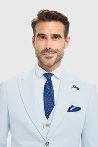 Blazer masculino azul celeste de corte ajustado