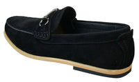 Sapatos masculinos de condução estilo mocassim com fivela e detalhe de bridão, estilo retrô, elegantes e casuais, em camurça.