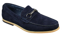 Sapatos masculinos de condução estilo mocassim com fivela e detalhe de bridão, estilo retrô, elegantes e casuais, em camurça.