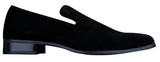 Sapatos Mocassim Masculinos Slip On em Camurça, Couro, Estilo Casual Elegante, nas cores Vermelho, Azul e Preto.