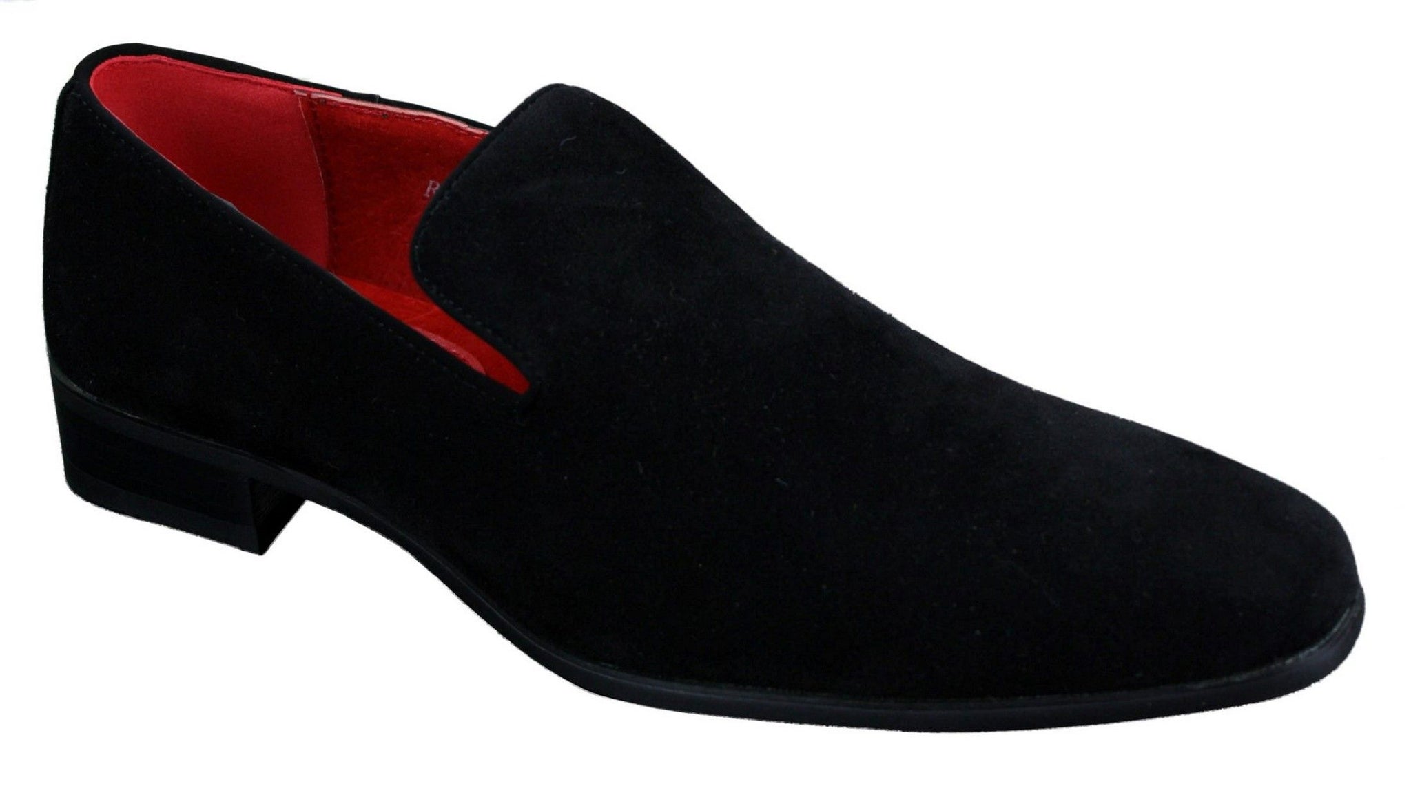Sapatos Mocassim Masculinos Slip On em Camurça, Couro, Estilo Casual Elegante, nas cores Vermelho, Azul e Preto.