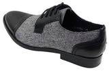 Sapatos masculinos casuais elegantes com cadarço em tweed e couro, estilo vintage retrô.