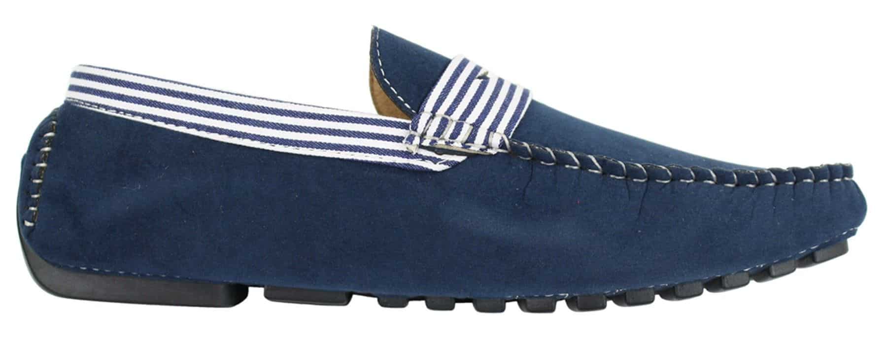 Sapatos náuticos masculinos de camurça listrada, estilo slip-on, para o verão, elegantes e casuais, estilo italiano.