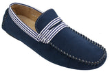 Sapatos náuticos masculinos de camurça listrada, estilo slip-on, para o verão, elegantes e casuais, estilo italiano.