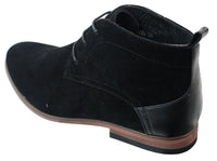 Botas masculinas de camurça estilo deserto, cano curto, nas cores vermelho, cinza, marrom e azul. Elegantes e casuais, em couro com cadarço.