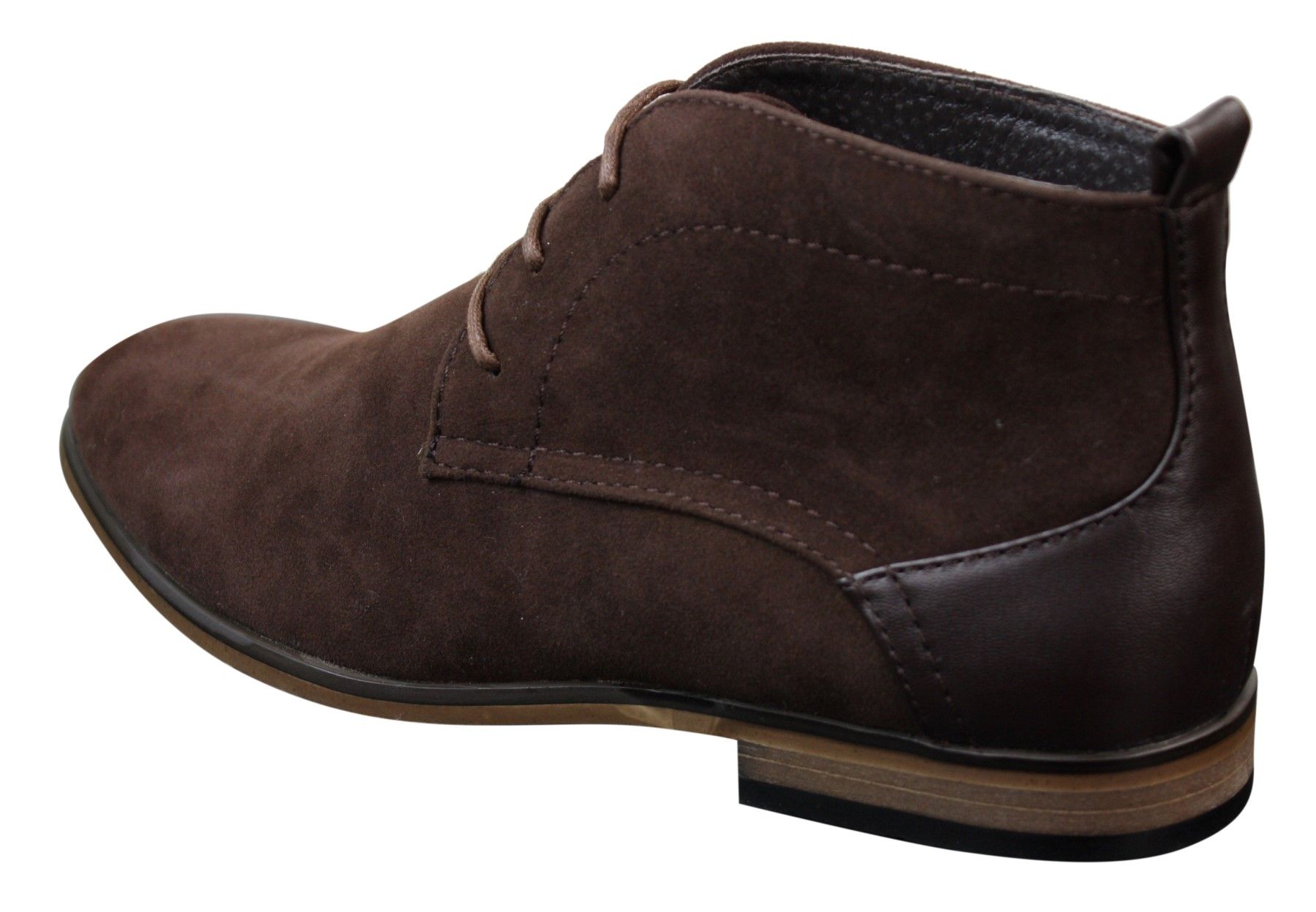 Botas masculinas de camurça estilo deserto, cano curto, nas cores vermelho, cinza, marrom e azul. Elegantes e casuais, em couro com cadarço.
