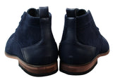 Botas masculinas de camurça estilo deserto, cano curto, nas cores vermelho, cinza, marrom e azul. Elegantes e casuais, em couro com cadarço.
