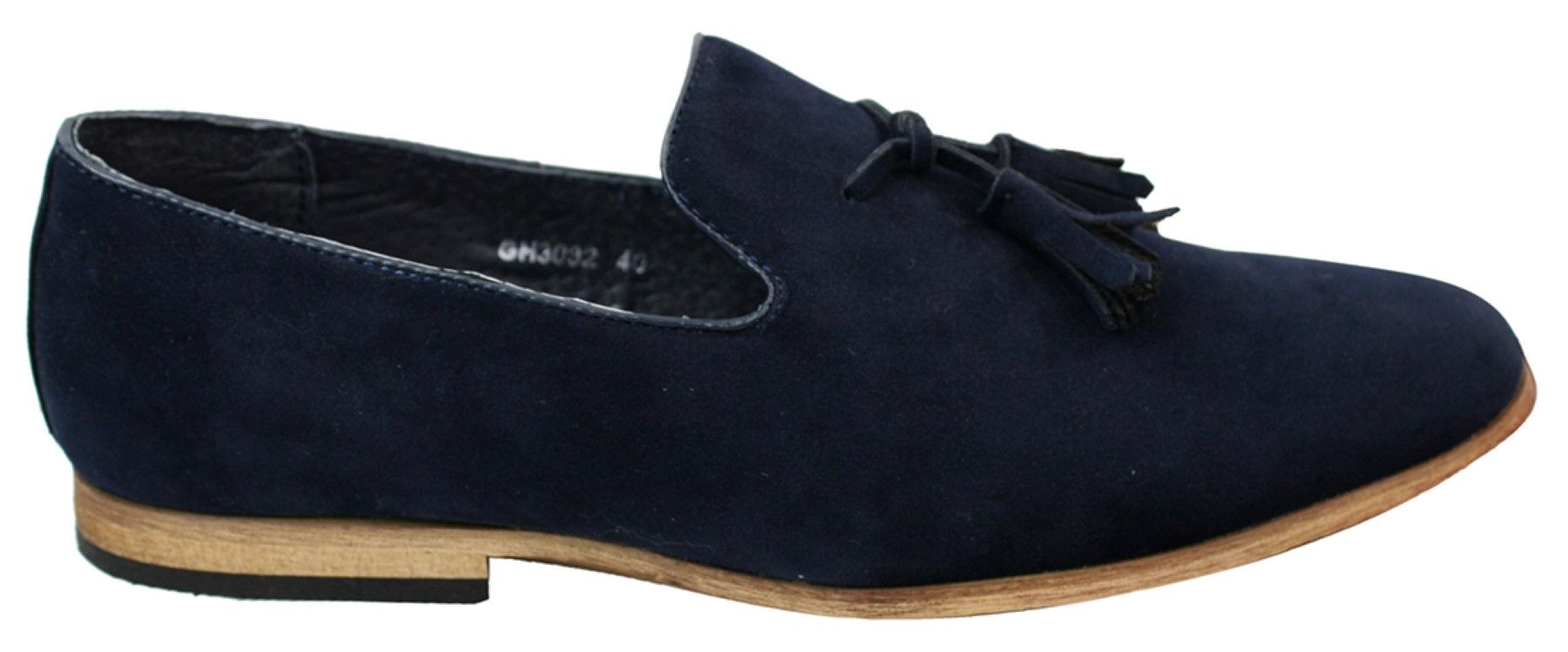 Mocassins masculinos de camurça, estilo mocassim, com detalhe de borla, forro de couro preto, confortáveis.