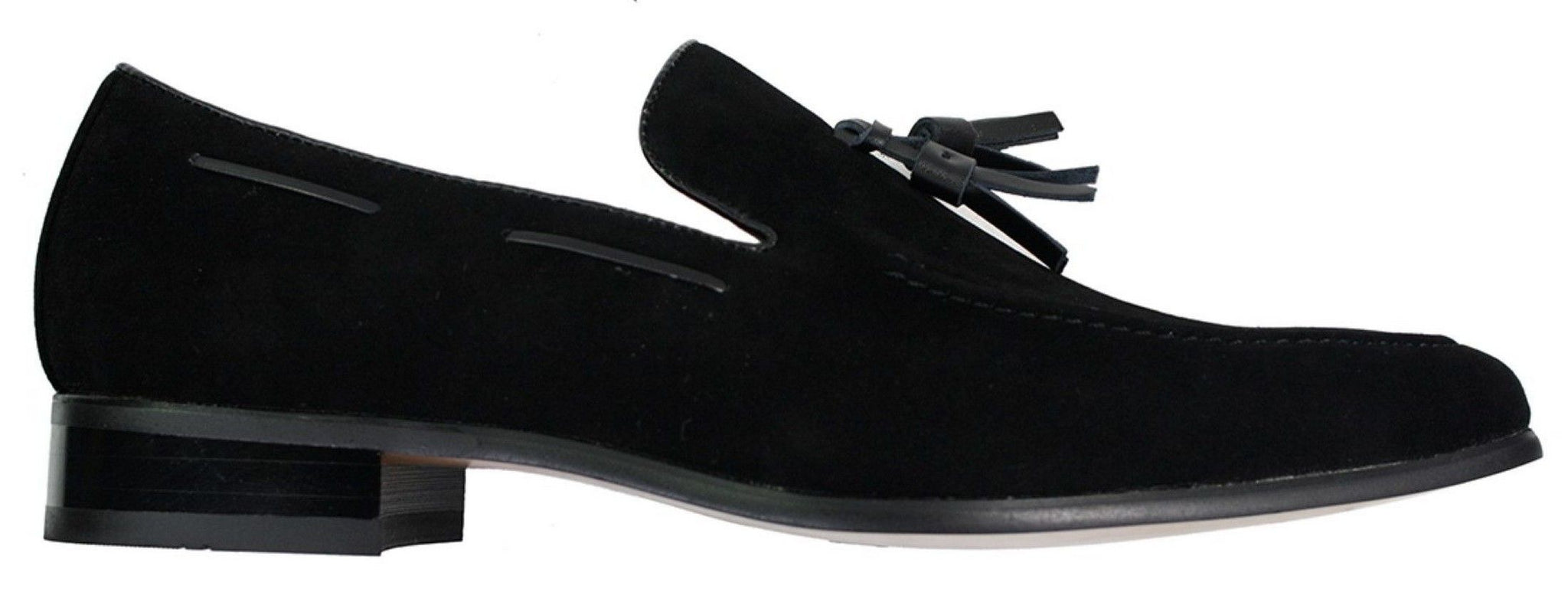 Mocassins masculinos de camurça, sapatos de condução, estilo slip-on, com detalhe de borla, em couro, elegantes e casuais.