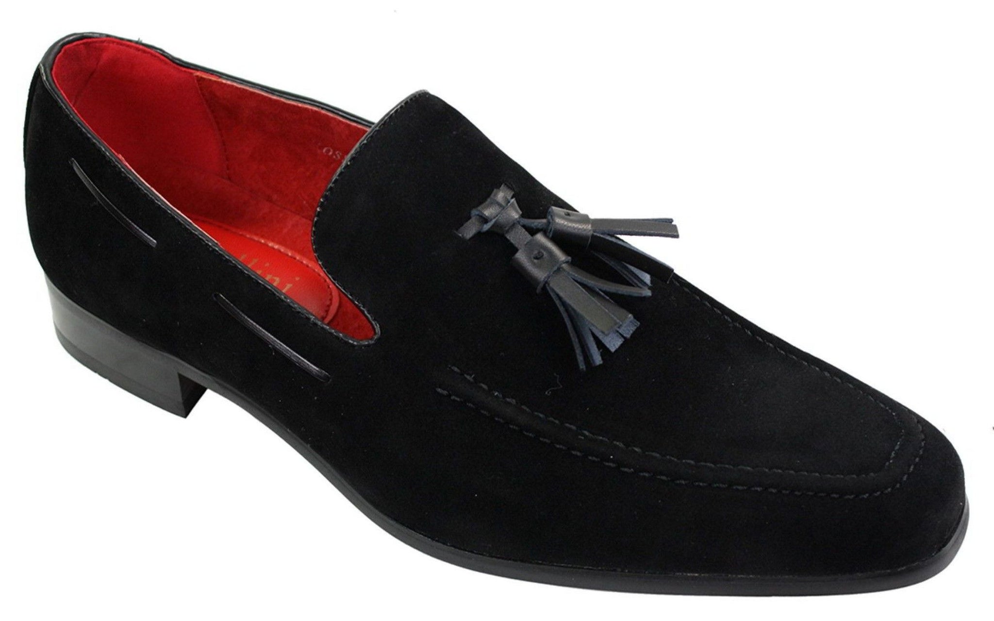 Mocassins masculinos de camurça, sapatos de condução, estilo slip-on, com detalhe de borla, em couro, elegantes e casuais.