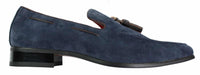 Mocassins masculinos de camurça, sapatos de condução, estilo slip-on, com detalhe de borla, em couro, elegantes e casuais.
