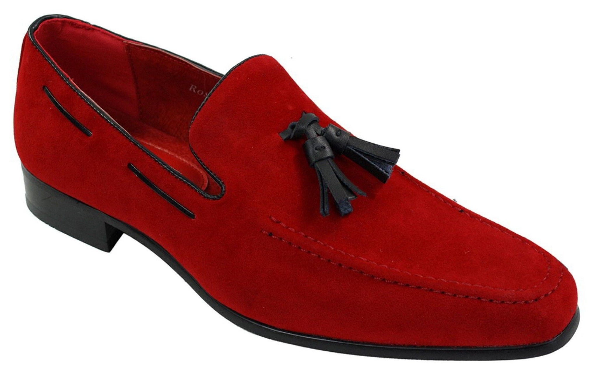 Mocassins masculinos de camurça, sapatos de condução, estilo slip-on, com detalhe de borla, em couro, elegantes e casuais.