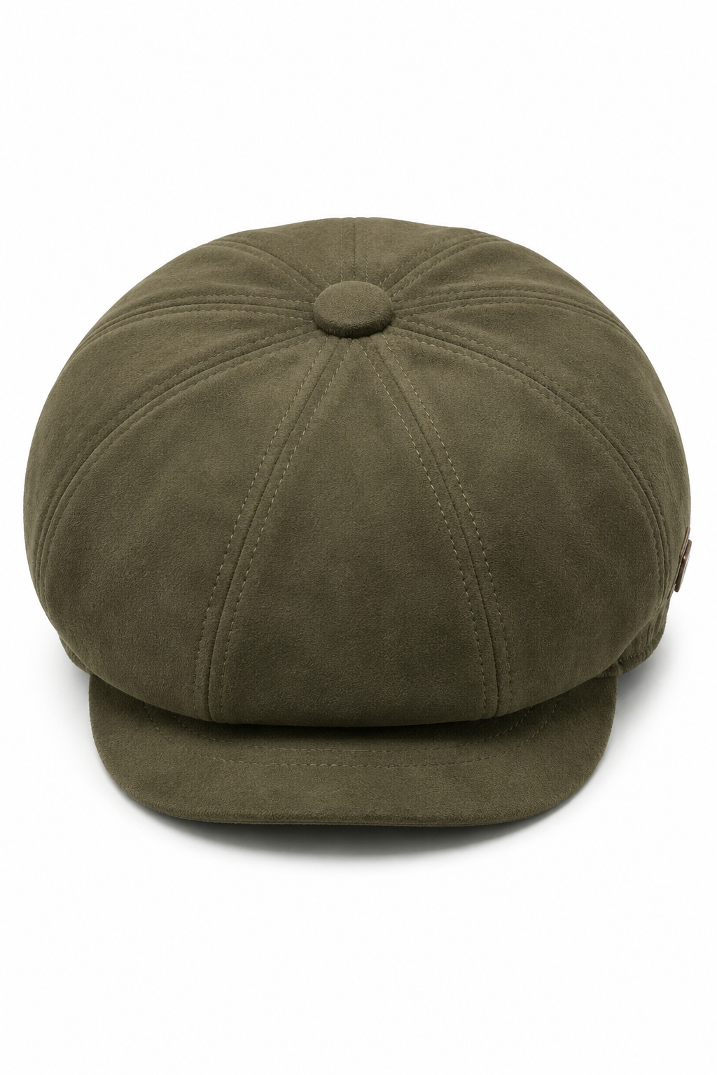 Chapéu Baker Boy Gatsby Clássico Vintage de 8 Painéis em Camurça Masculina - Verde Oliva