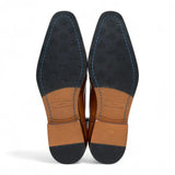 Sapatos Brogue masculinos clássicos de couro marrom claro com cadarço