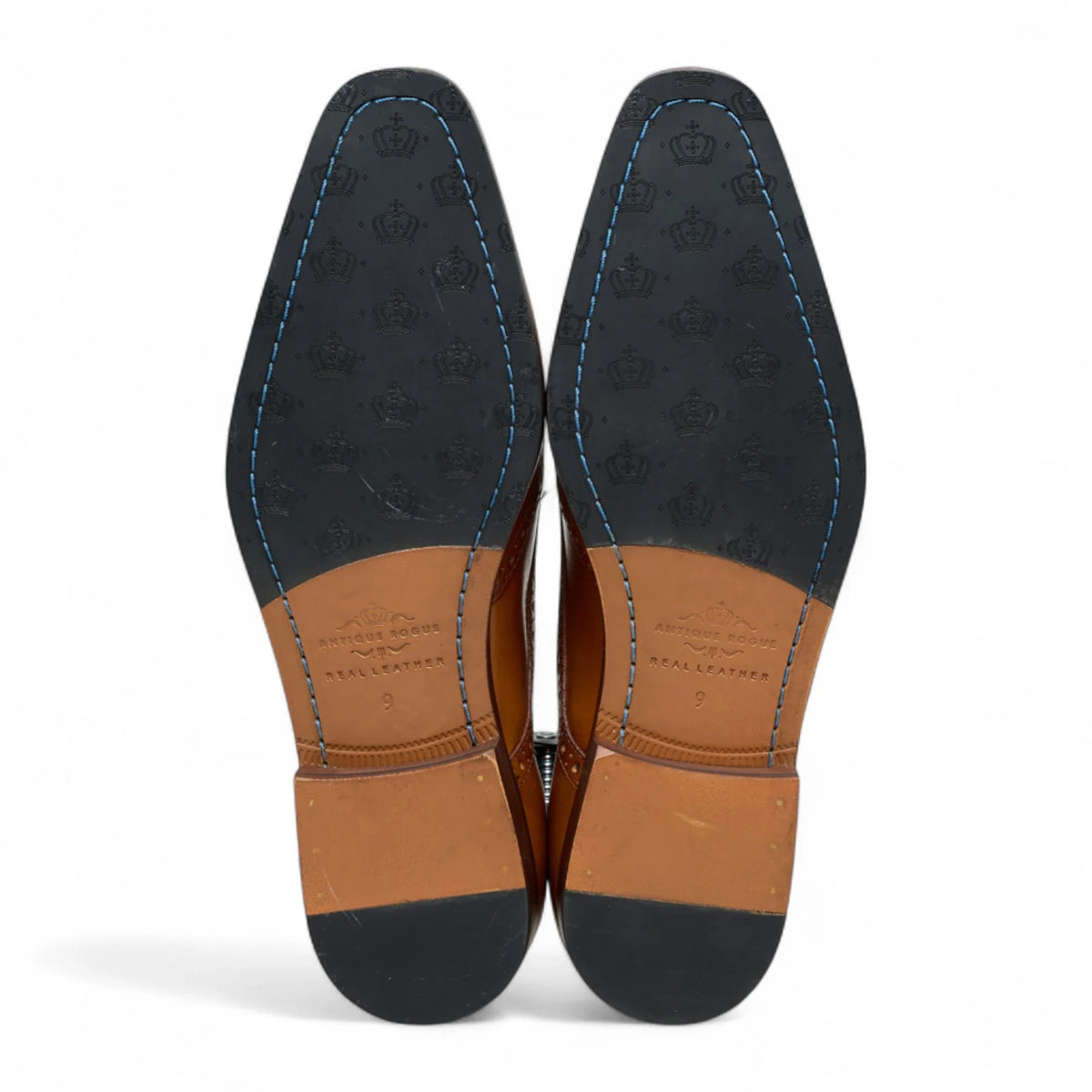 Sapatos Brogue masculinos clássicos de couro marrom claro com cadarço