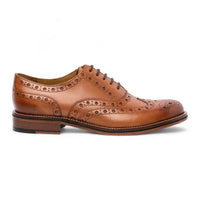 Sapatos Oxford Brogue Wingtip Masculinos em Couro Marrom Claro