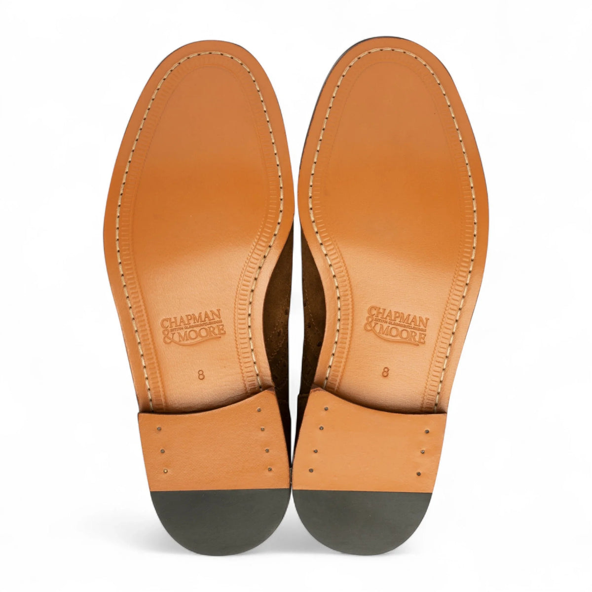 Sapatos Oxford Brogue Wingtip Masculinos em Couro Marrom Claro